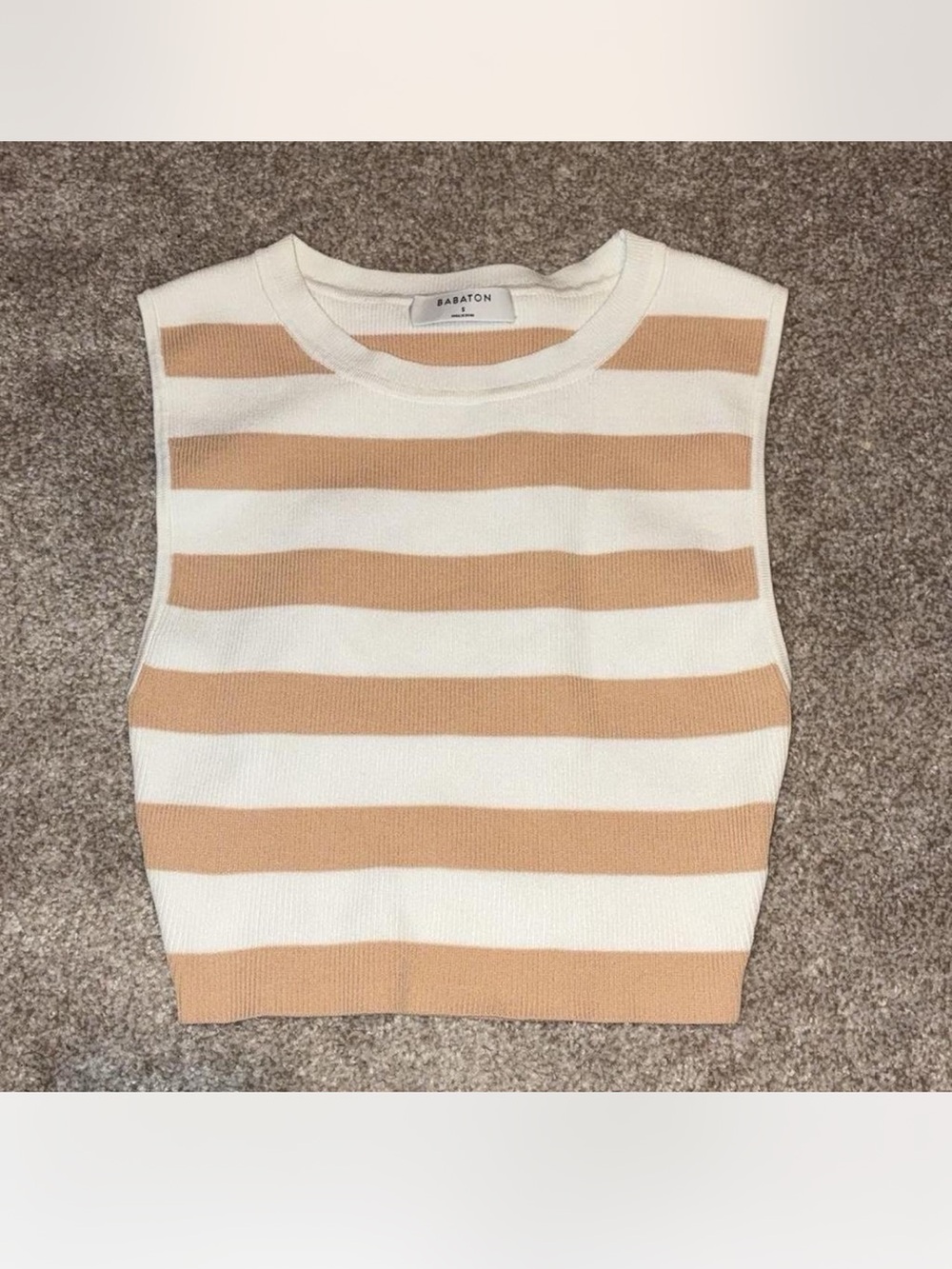 Excellent condition Aritzia Babaton Striped Neutral Tank Top size S